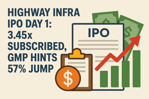 Highway Infra IPO Day 1 3.45x Subscribed, GMP Hints 57% Jump